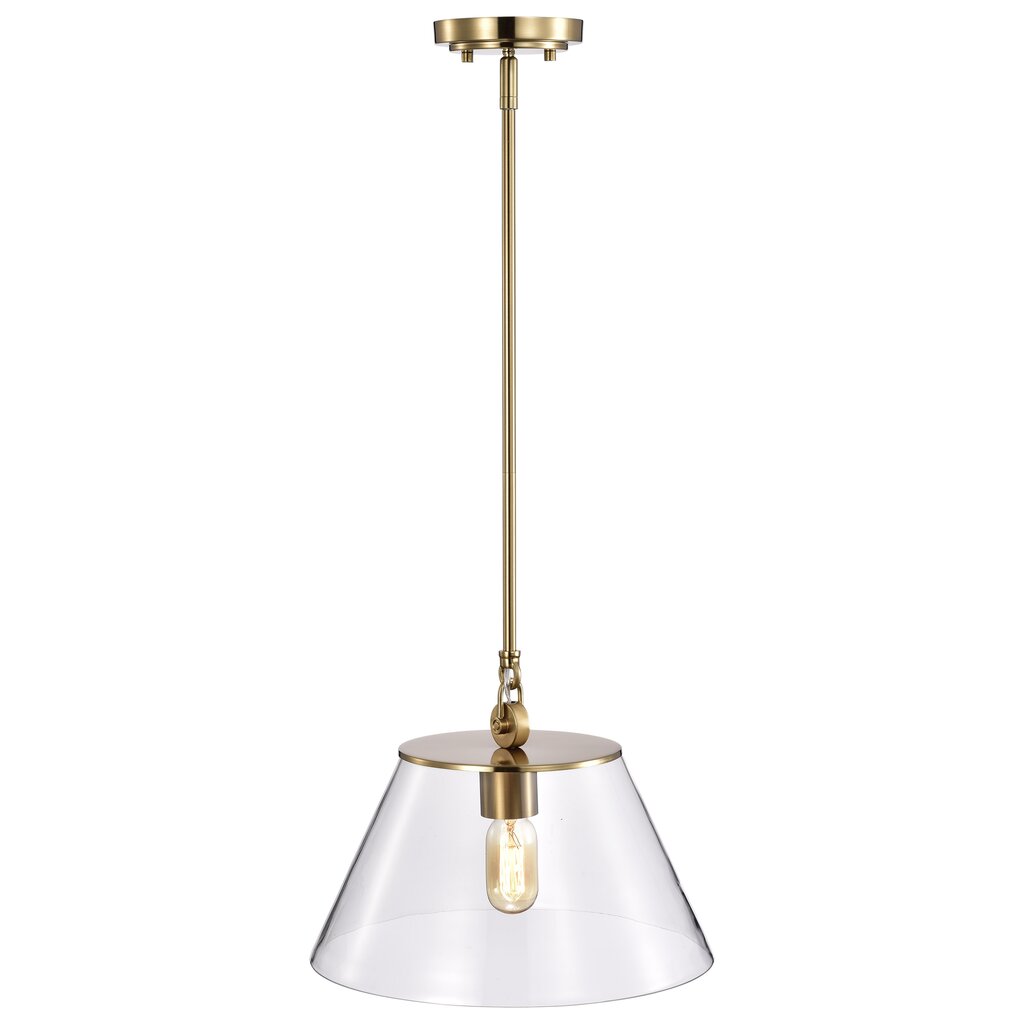 Satco 60-7413 Pendant Fixture Dover; 1 Light; Medium Vintage Brass