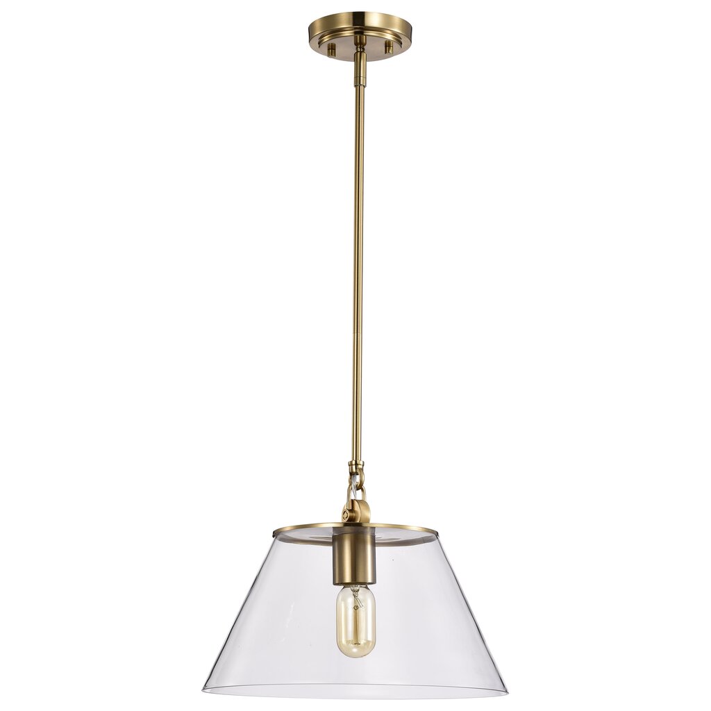 Satco 60-7413 Pendant Fixture Dover; 1 Light; Medium Vintage Brass