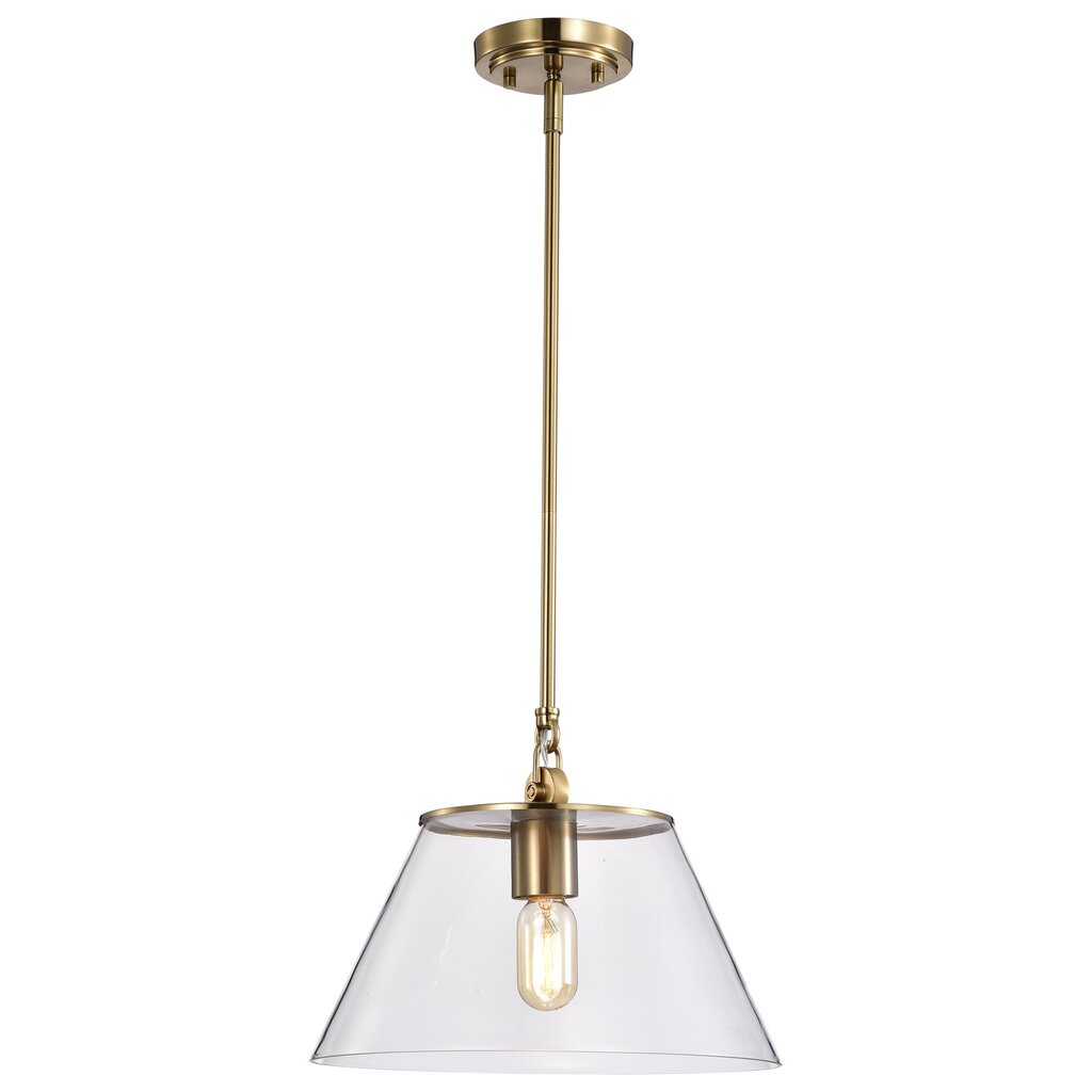 Satco 60-7413 Pendant Fixture Dover; 1 Light; Medium Vintage Brass