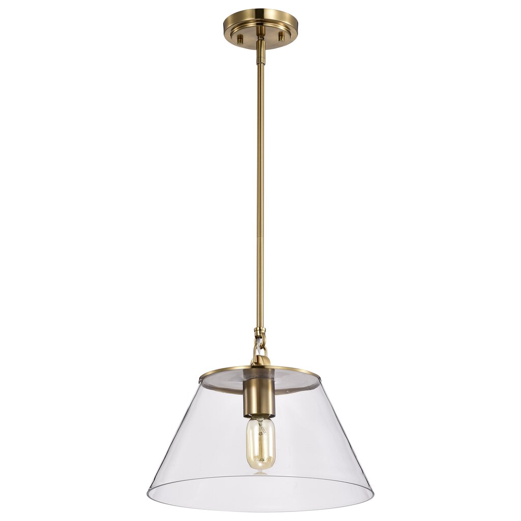 Satco 60-7413 Pendant Fixture Dover; 1 Light; Medium Vintage Brass