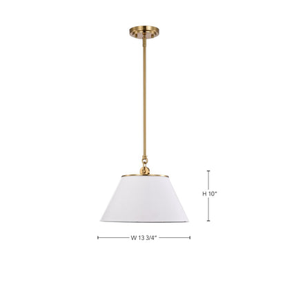 Satco 60-7412 Pendant Fixture Dover; 1 Light; Medium White with