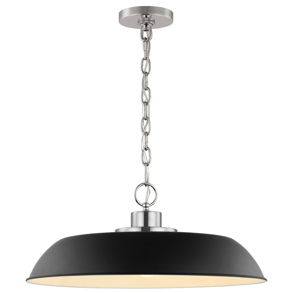 Satco 60-7485 Pendant Fixture Colony; 1 Light; Medium Matte Black with