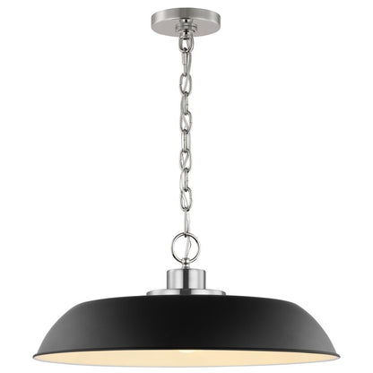 Satco 60-7485 Pendant Fixture Colony; 1 Light; Medium Matte Black with
