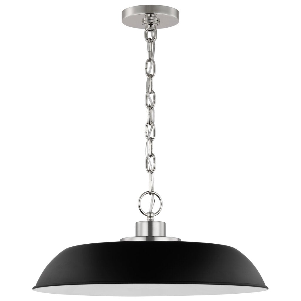 Satco 60-7485 Pendant Fixture Colony; 1 Light; Medium Matte Black with