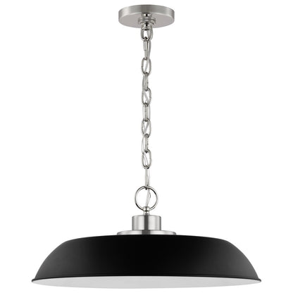 Satco 60-7485 Pendant Fixture Colony; 1 Light; Medium Matte Black with