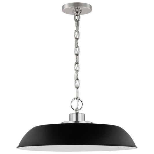 Satco 60-7485 Pendant Fixture Colony; 1 Light; Medium Matte Black with