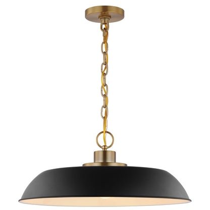 Satco 60-7484 Pendant Fixture Colony; 1 Light; Medium Matte Black with