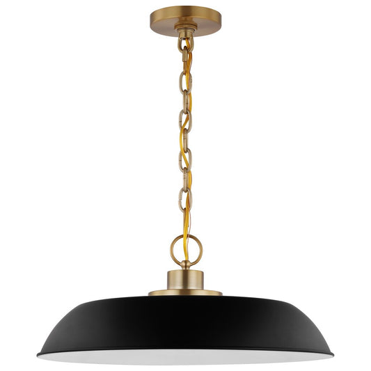 Satco 60-7484 Pendant Fixture Colony; 1 Light; Medium Matte Black with