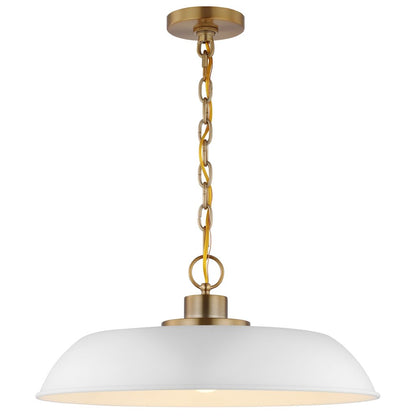 Satco 60-7483 Pendant Fixture Colony; 1 Light; Medium Matte White with