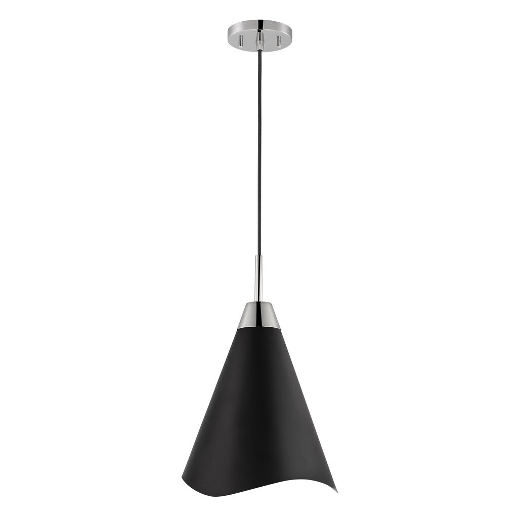 Satco 60-7475 Pendant Fixture Tango; 1 Light; Medium Matte Black with