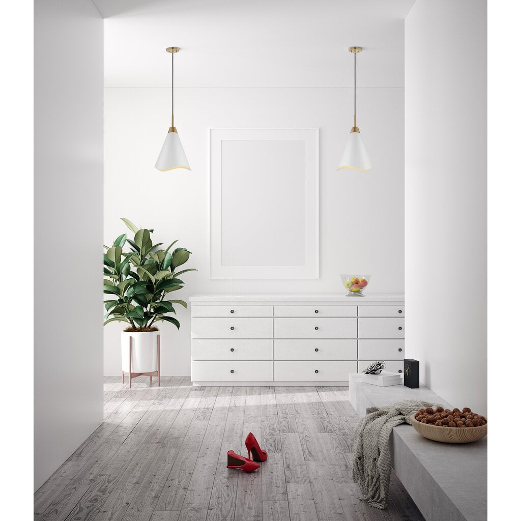 Satco 60-7474 Pendant Fixture Tango; 1 Light; Medium Matte White with