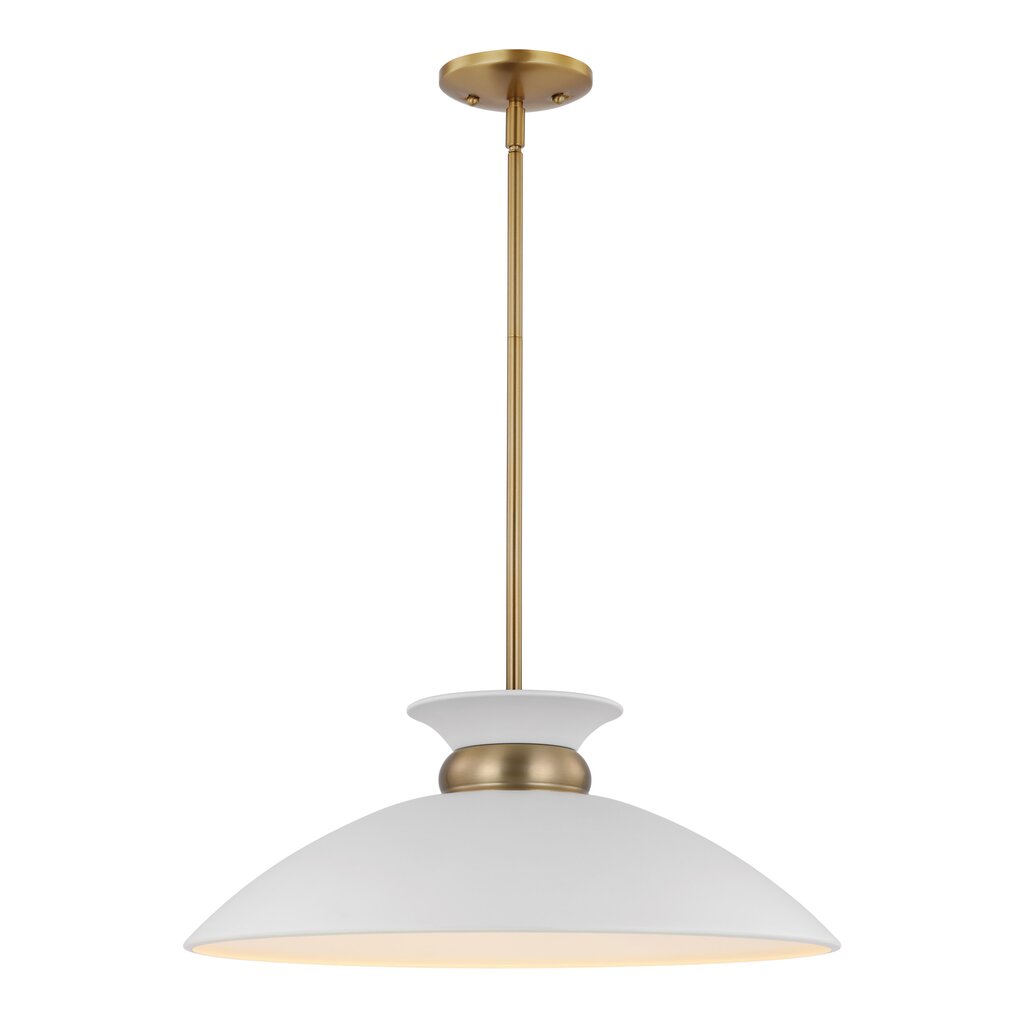 Satco 60-7464 Pendant Fixture Perkins; 1 Light; Medium Matte White