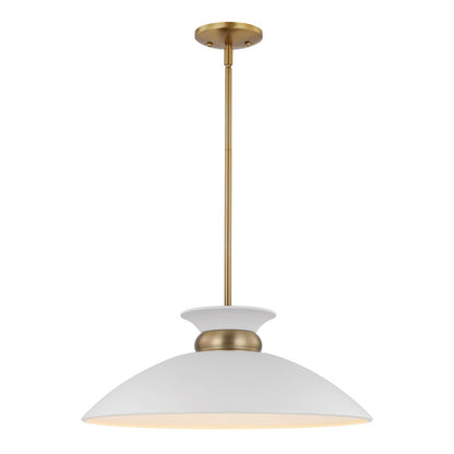 Satco 60-7464 Pendant Fixture Perkins; 1 Light; Medium Matte White