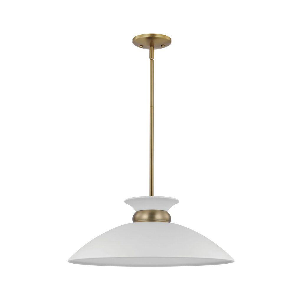 Satco 60-7464 Pendant Fixture Perkins; 1 Light; Medium Matte White