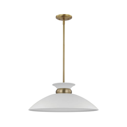 Satco 60-7464 Pendant Fixture Perkins; 1 Light; Medium Matte White
