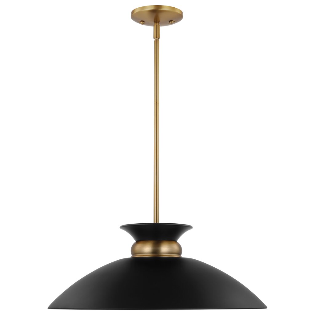 Satco 60-7461 Pendant Fixture Perkins; 1 Light; Medium Matte Black