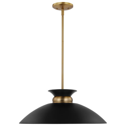 Satco 60-7461 Pendant Fixture Perkins; 1 Light; Medium Matte Black