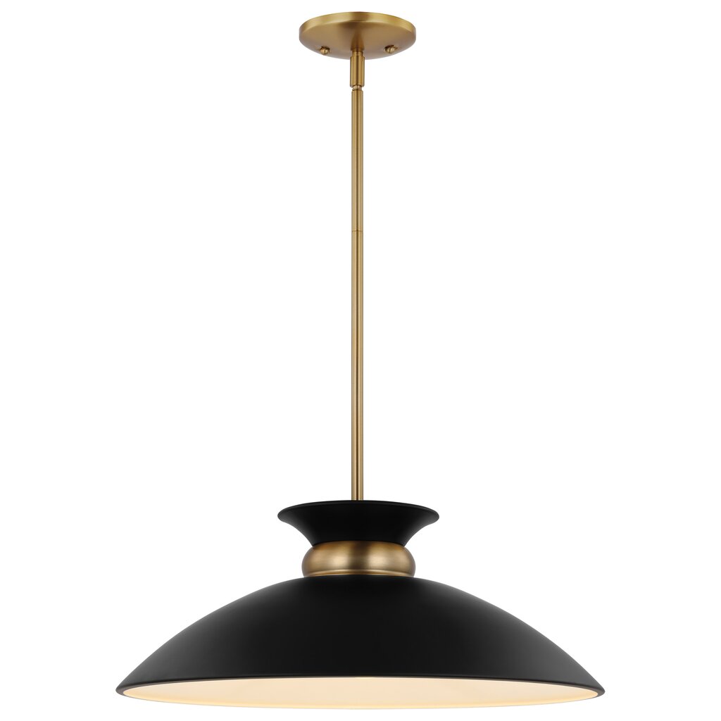 Satco 60-7461 Pendant Fixture Perkins; 1 Light; Medium Matte Black