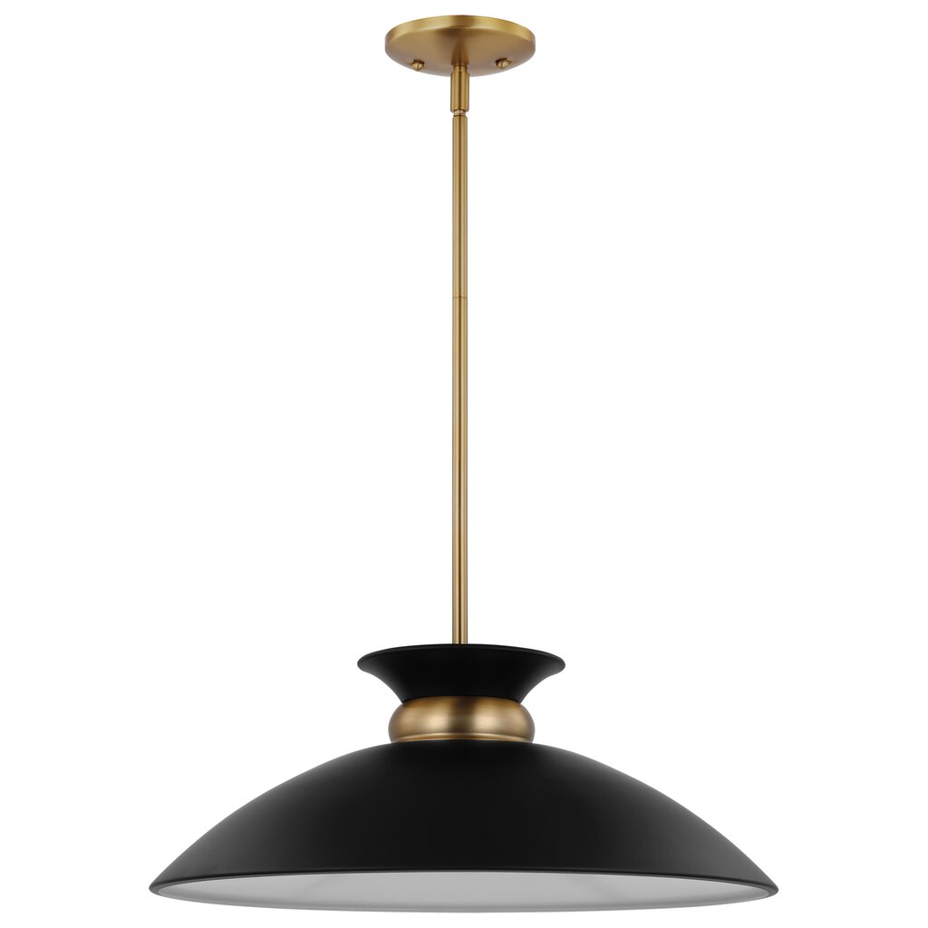 Satco 60-7461 Pendant Fixture Perkins; 1 Light; Medium Matte Black
