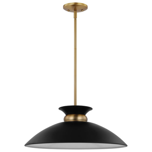 Satco 60-7461 Pendant Fixture Perkins; 1 Light; Medium Matte Black