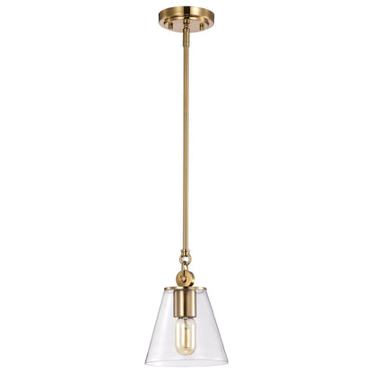 Satco 60-7410 Pendant Fixture Dover; 1 Light; Small Vintage Brass with