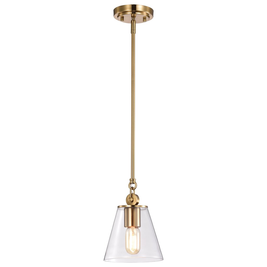 Satco 60-7410 Pendant Fixture Dover; 1 Light; Small Vintage Brass with