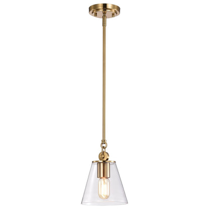 Satco 60-7410 Pendant Fixture Dover; 1 Light; Small Vintage Brass with