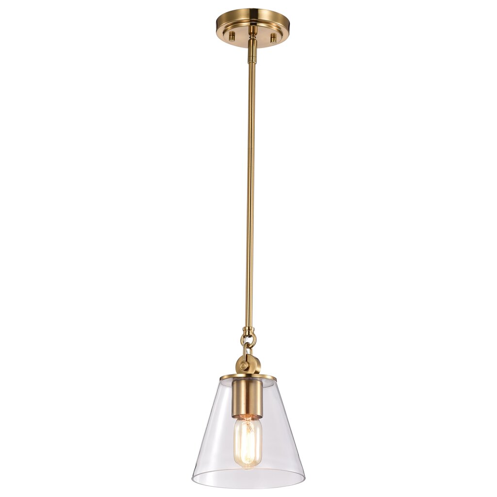 Satco 60-7410 Pendant Fixture Dover; 1 Light; Small Vintage Brass with