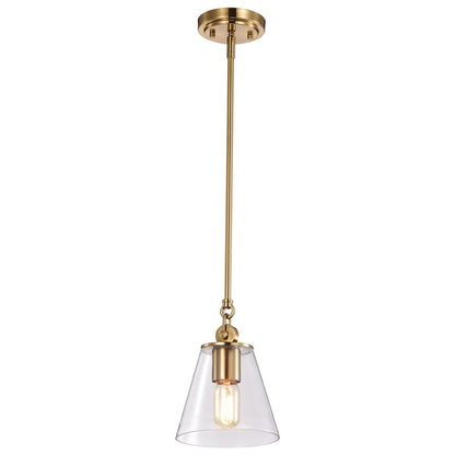 Satco 60-7410 Pendant Fixture Dover; 1 Light; Small Vintage Brass with