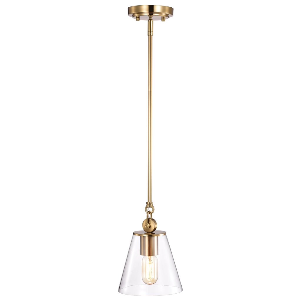 Satco 60-7410 Pendant Fixture Dover; 1 Light; Small Vintage Brass with