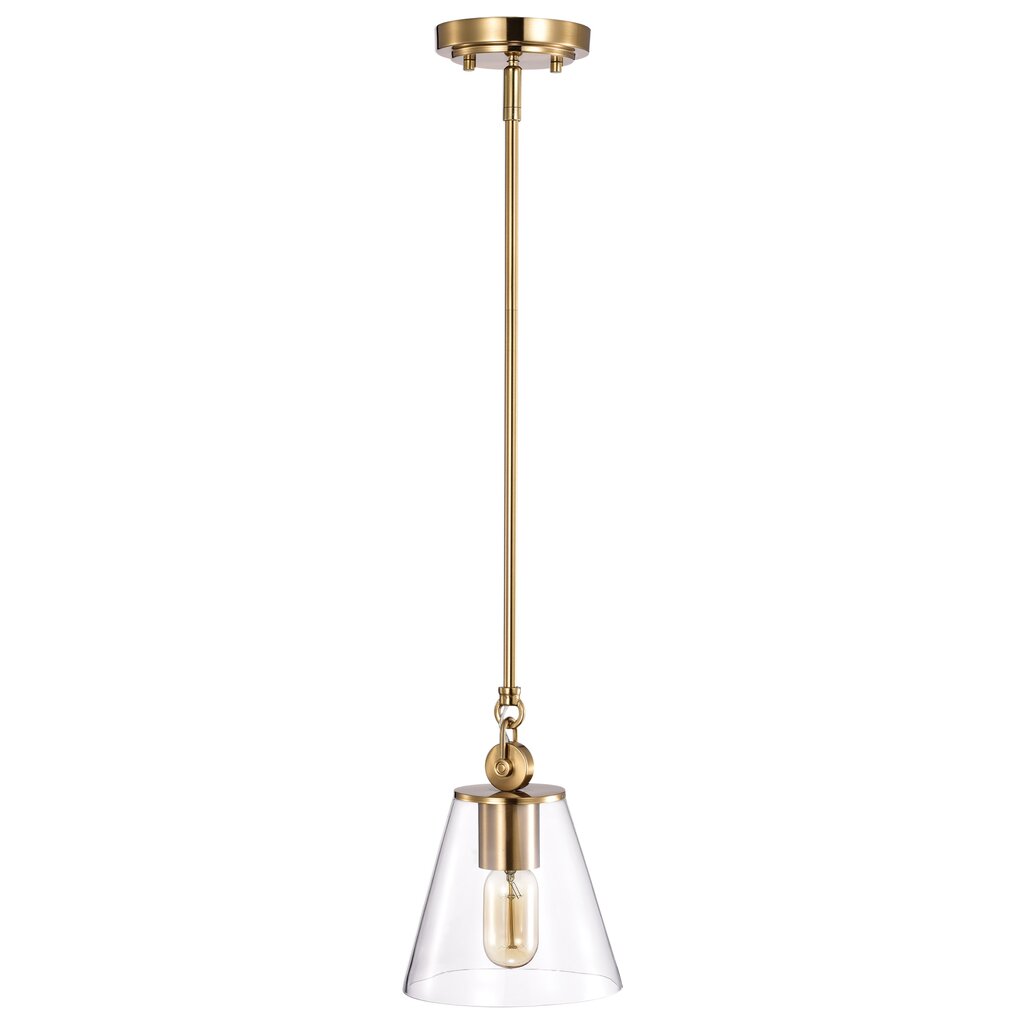 Satco 60-7410 Pendant Fixture Dover; 1 Light; Small Vintage Brass with