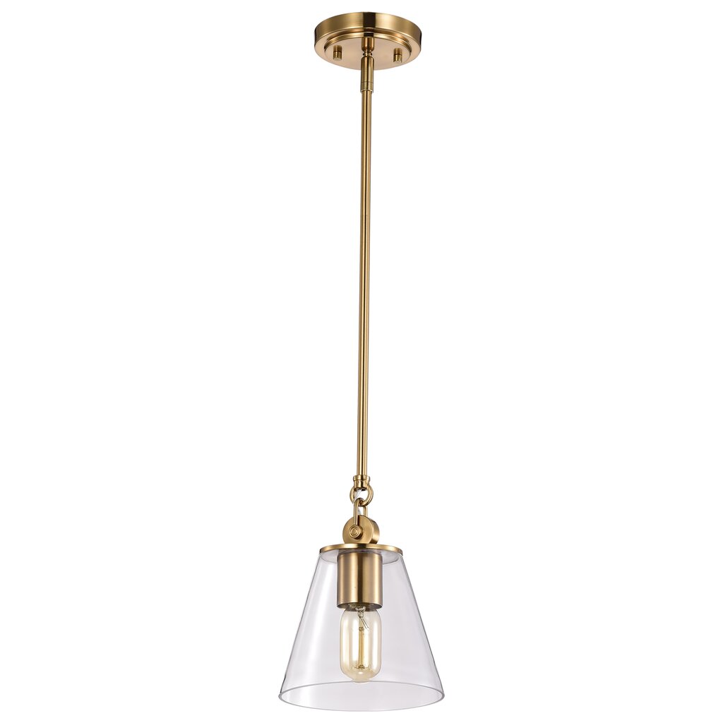 Satco 60-7410 Pendant Fixture Dover; 1 Light; Small Vintage Brass with