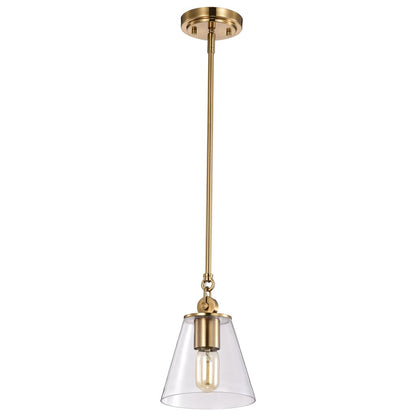 Satco 60-7410 Pendant Fixture Dover; 1 Light; Small Vintage Brass with