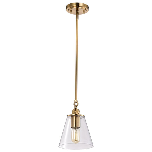 Satco 60-7410 Pendant Fixture Dover; 1 Light; Small Vintage Brass with