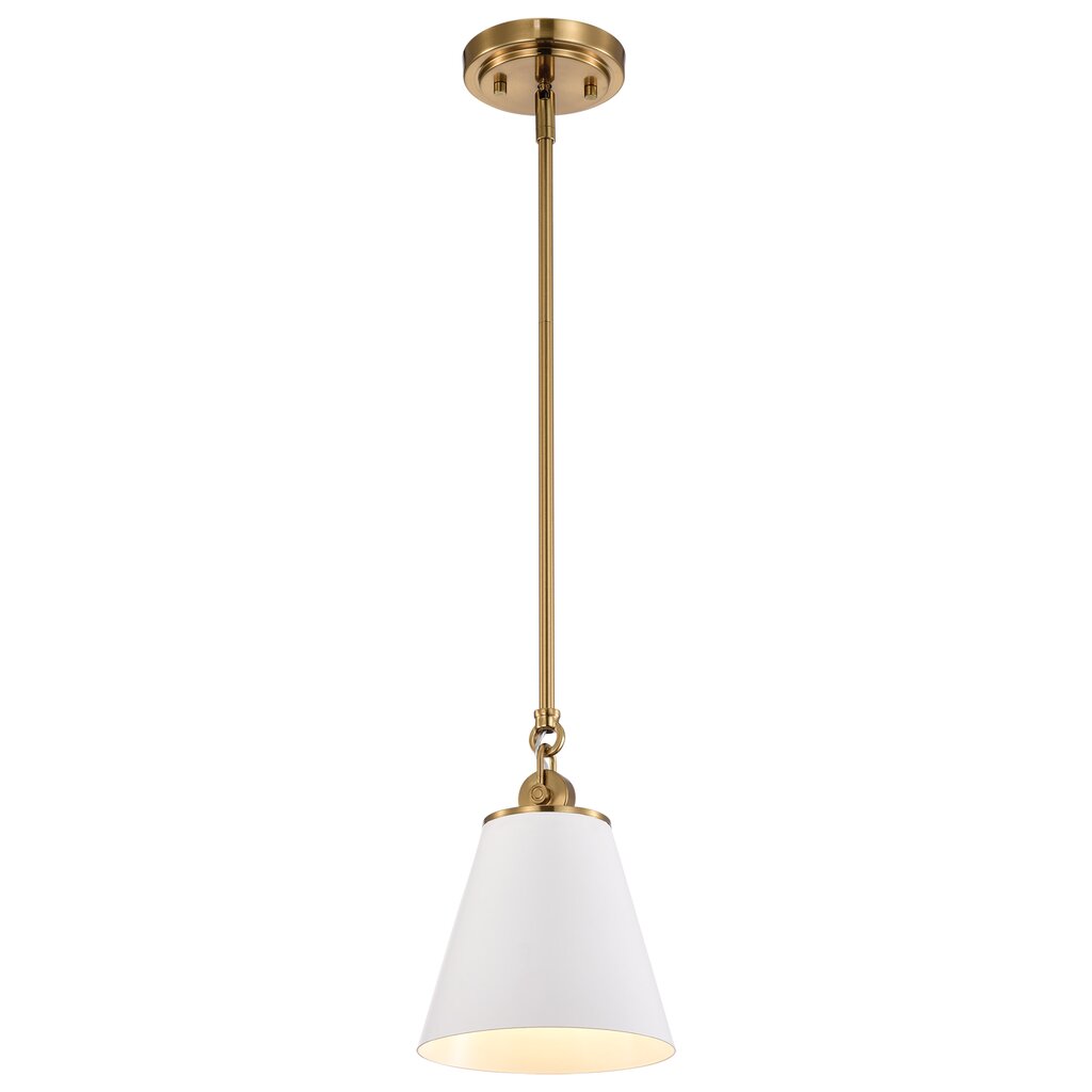 Satco 60-7409 Pendant Fixture Dover; 1 Light; Small White with Vintage