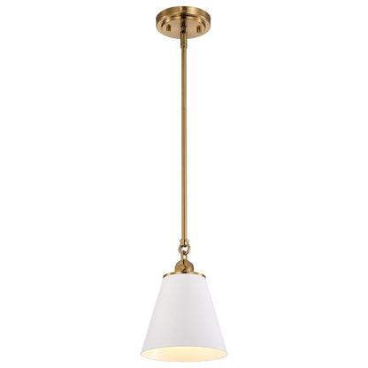 Satco 60-7409 Pendant Fixture Dover; 1 Light; Small White with Vintage