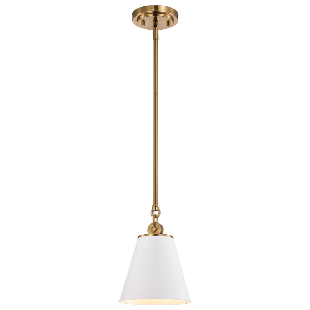 Satco 60-7409 Pendant Fixture Dover; 1 Light; Small White with Vintage