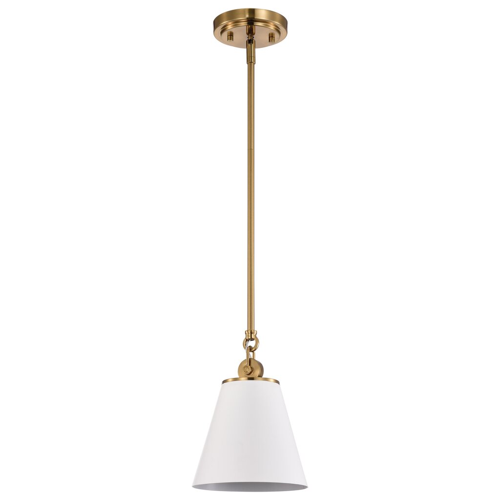 Satco 60-7409 Pendant Fixture Dover; 1 Light; Small White with Vintage