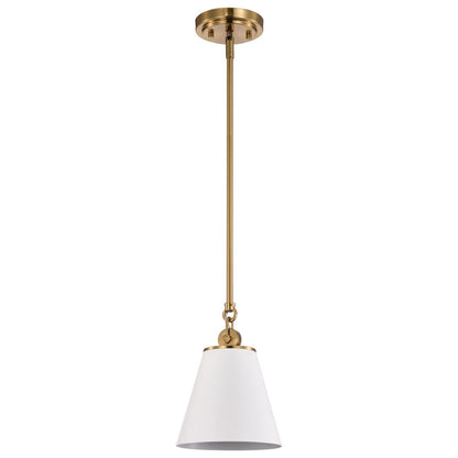 Satco 60-7409 Pendant Fixture Dover; 1 Light; Small White with Vintage