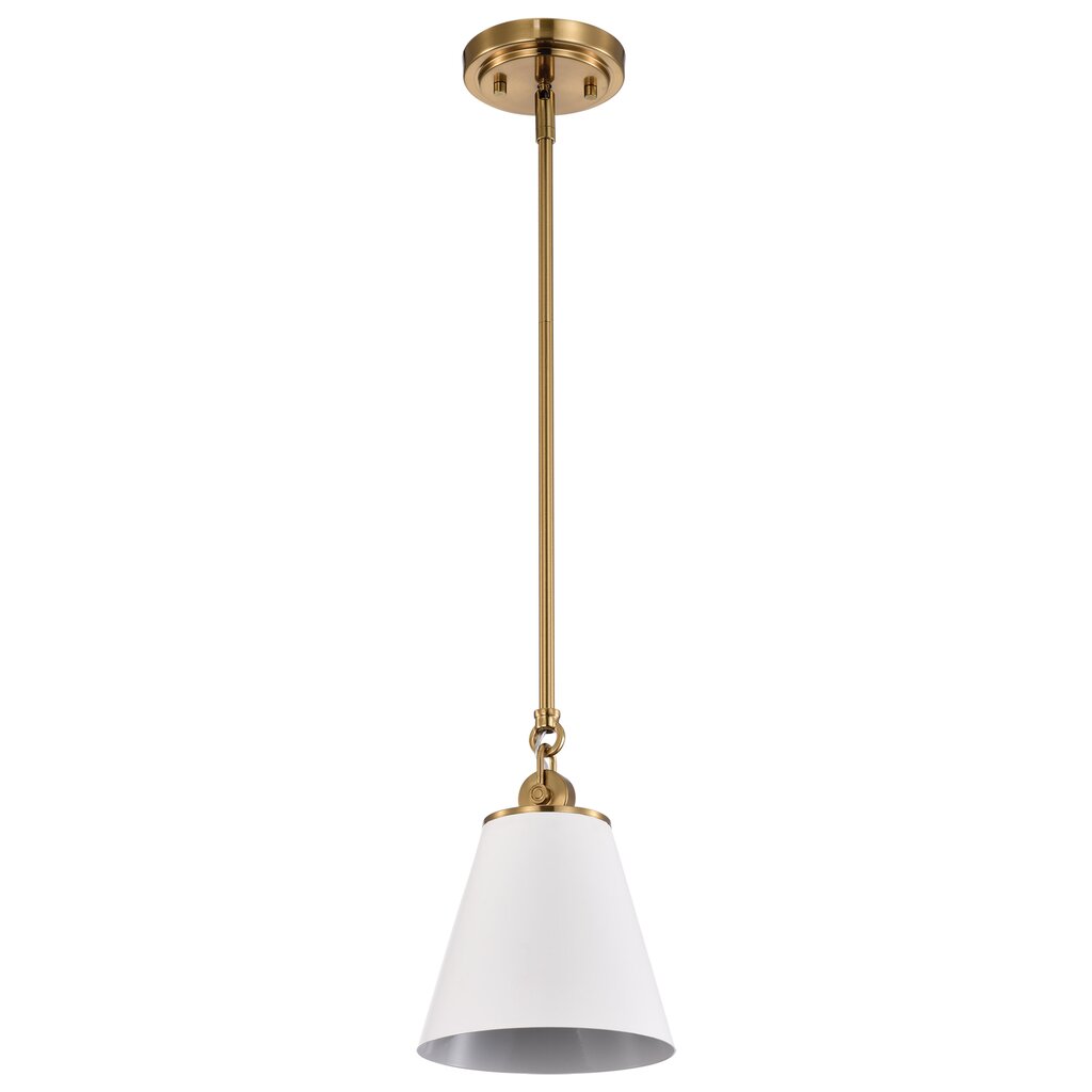Satco 60-7409 Pendant Fixture Dover; 1 Light; Small White with Vintage