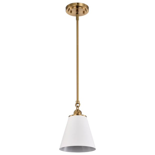 Satco 60-7409 Pendant Fixture Dover; 1 Light; Small White with Vintage