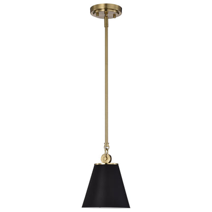 Satco 60-7408 Pendant Fixture Dover; 1 Light; Small Black with Vintage