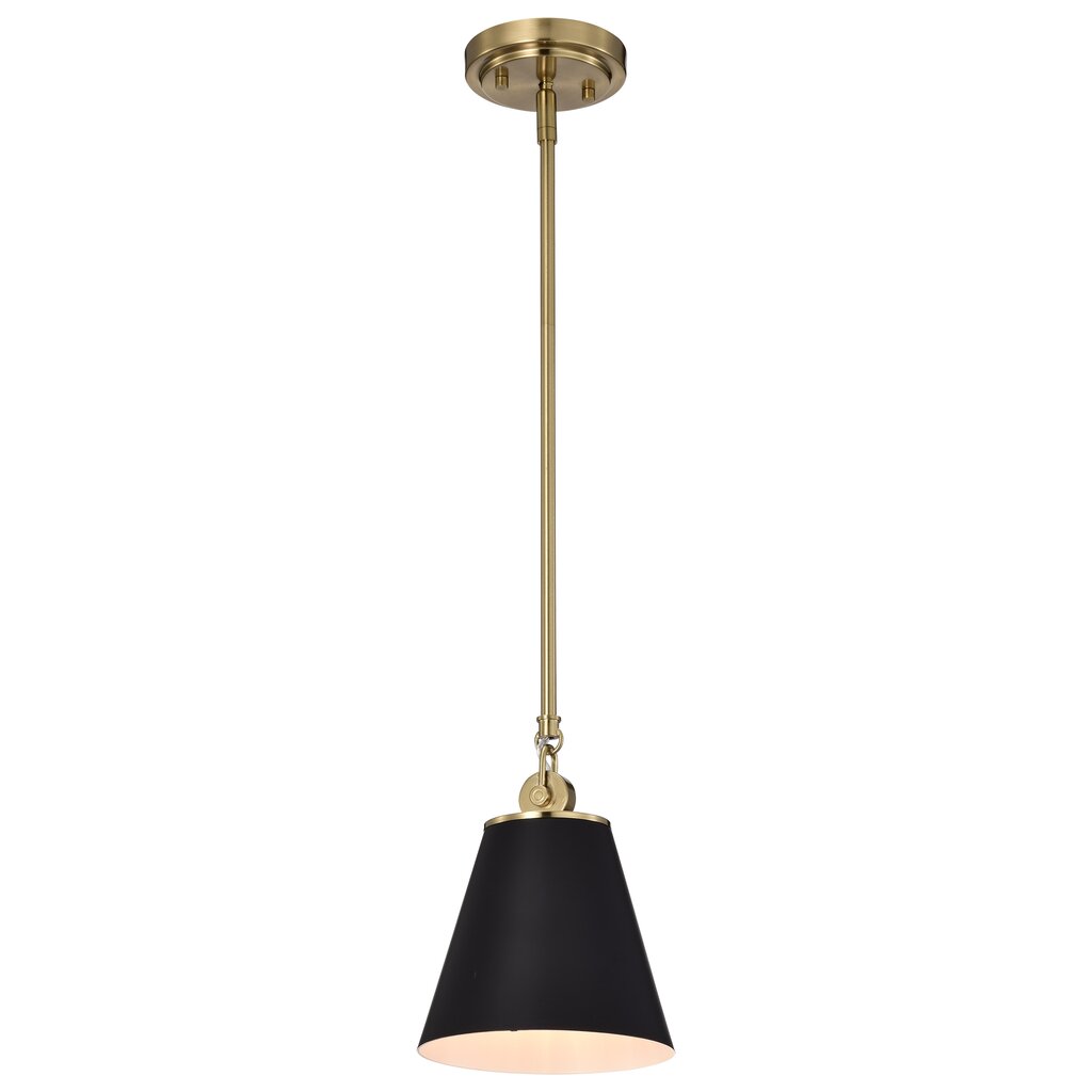 Satco 60-7408 Pendant Fixture Dover; 1 Light; Small Black with Vintage