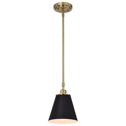 Satco 60-7408 Pendant Fixture Dover; 1 Light; Small Black with Vintage