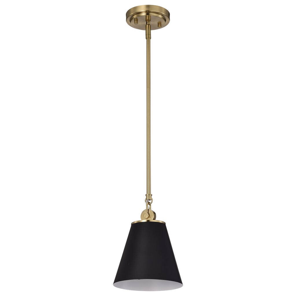Satco 60-7408 Pendant Fixture Dover; 1 Light; Small Black with Vintage