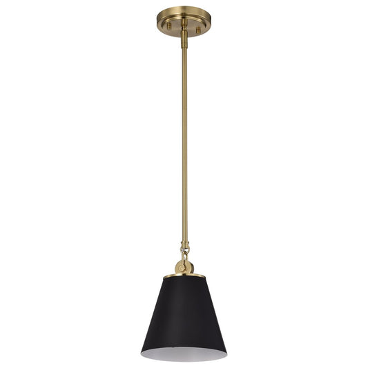 Satco 60-7408 Pendant Fixture Dover; 1 Light; Small Black with Vintage
