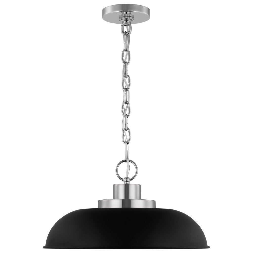 Satco 60-7482 Pendant Fixture Colony; 1 Light; Small Matte Black with