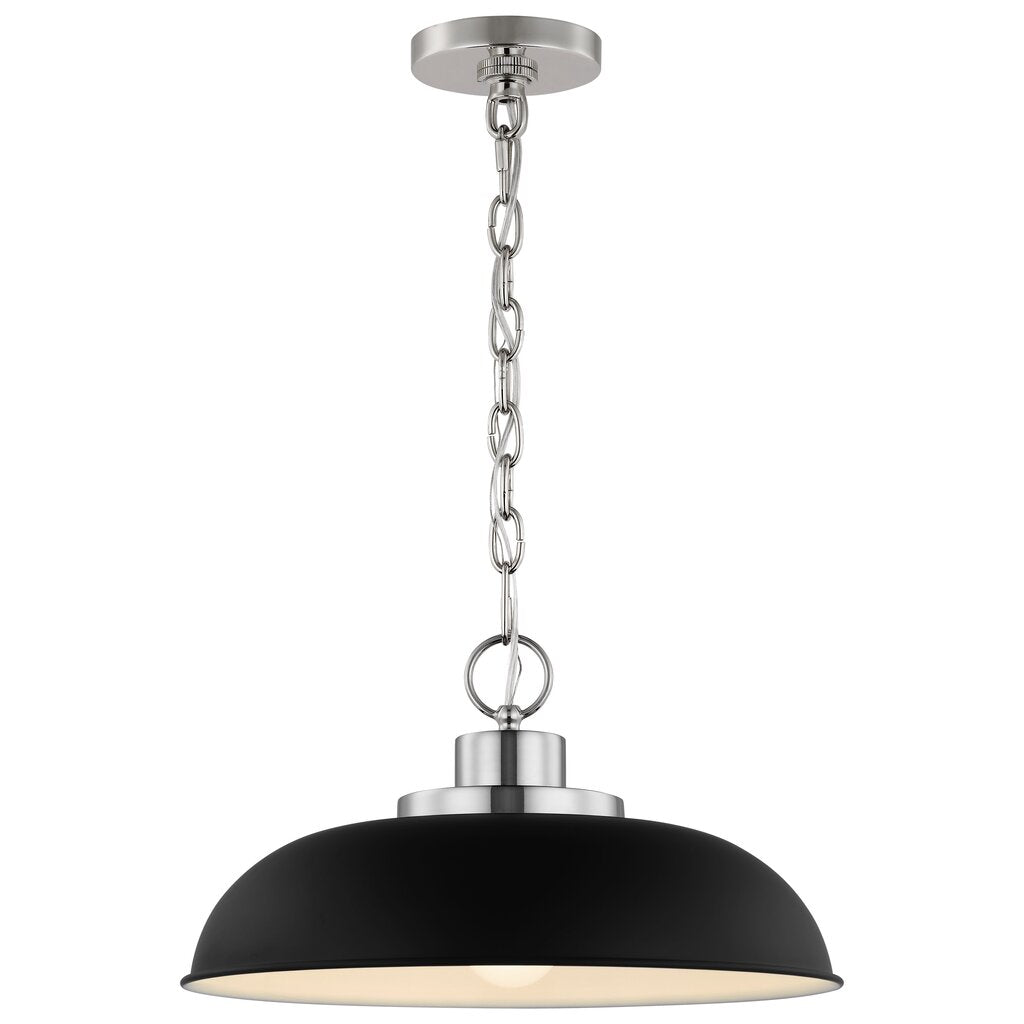 Satco 60-7482 Pendant Fixture Colony; 1 Light; Small Matte Black with