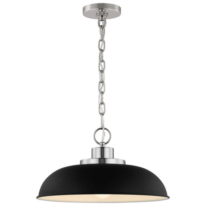Satco 60-7482 Pendant Fixture Colony; 1 Light; Small Matte Black with