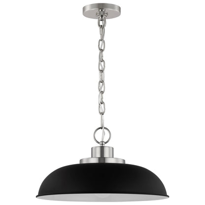 Satco 60-7482 Pendant Fixture Colony; 1 Light; Small Matte Black with